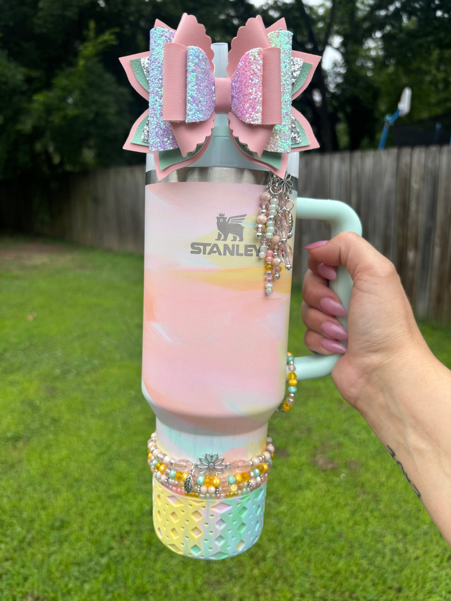 Warm Serene Brushstrokes Pastel Deluxe Bow