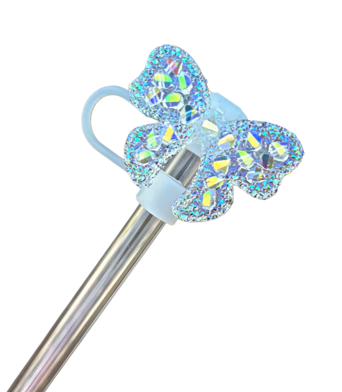 Embout de paille en silicone avec gros nœud rouge