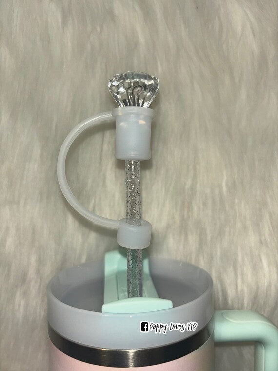Garniture de paille diamant avec base blanche transparente