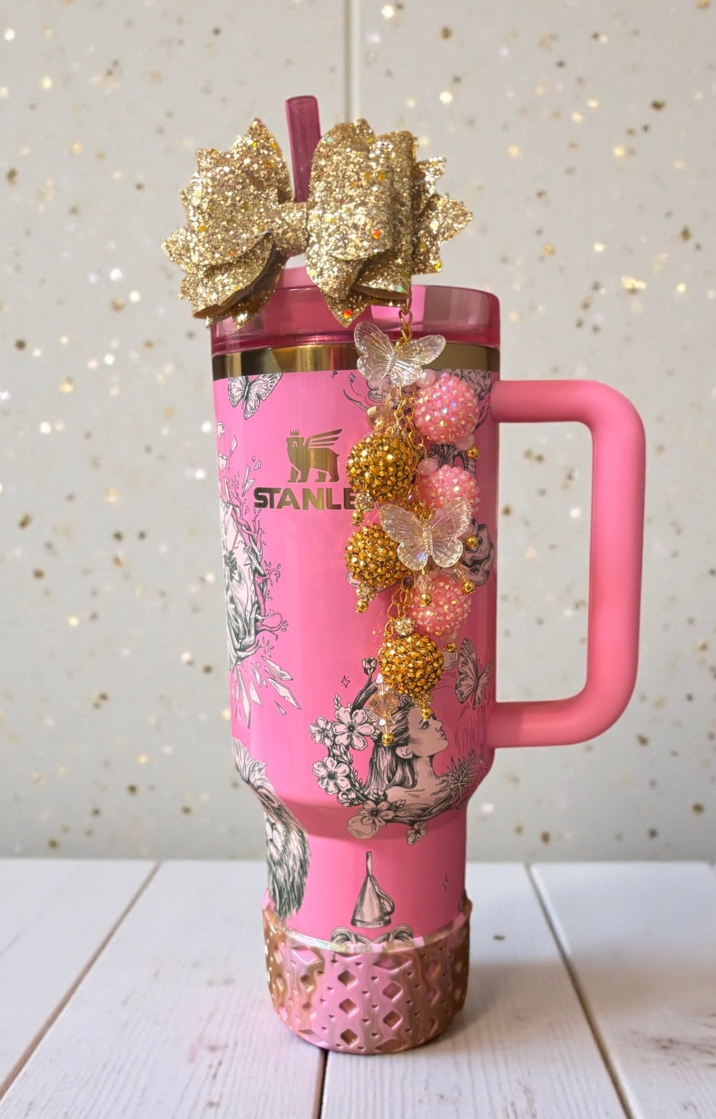 Pink Magic Butterflies Dangle Charm