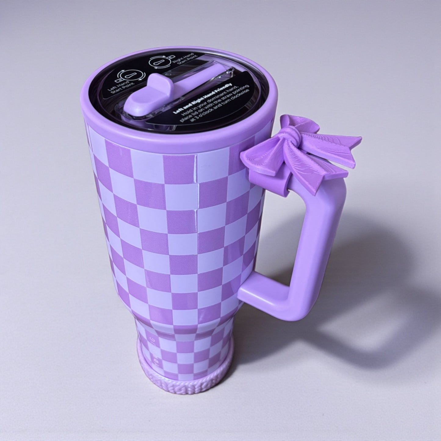 Purple Bow-Snaps on to 40oz Stanley or HJ Handle
