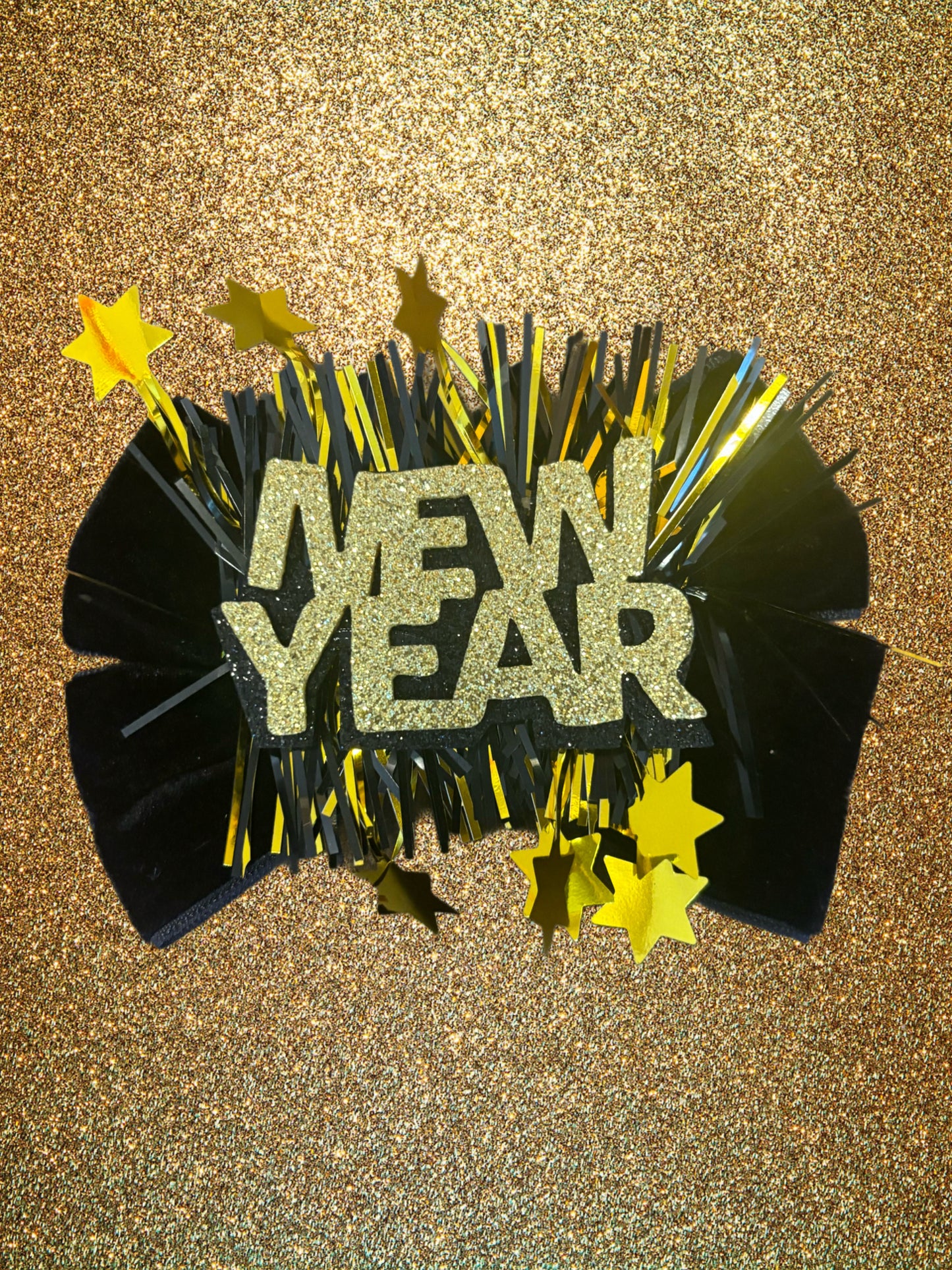 New Year Velvet Straw Topper Bow