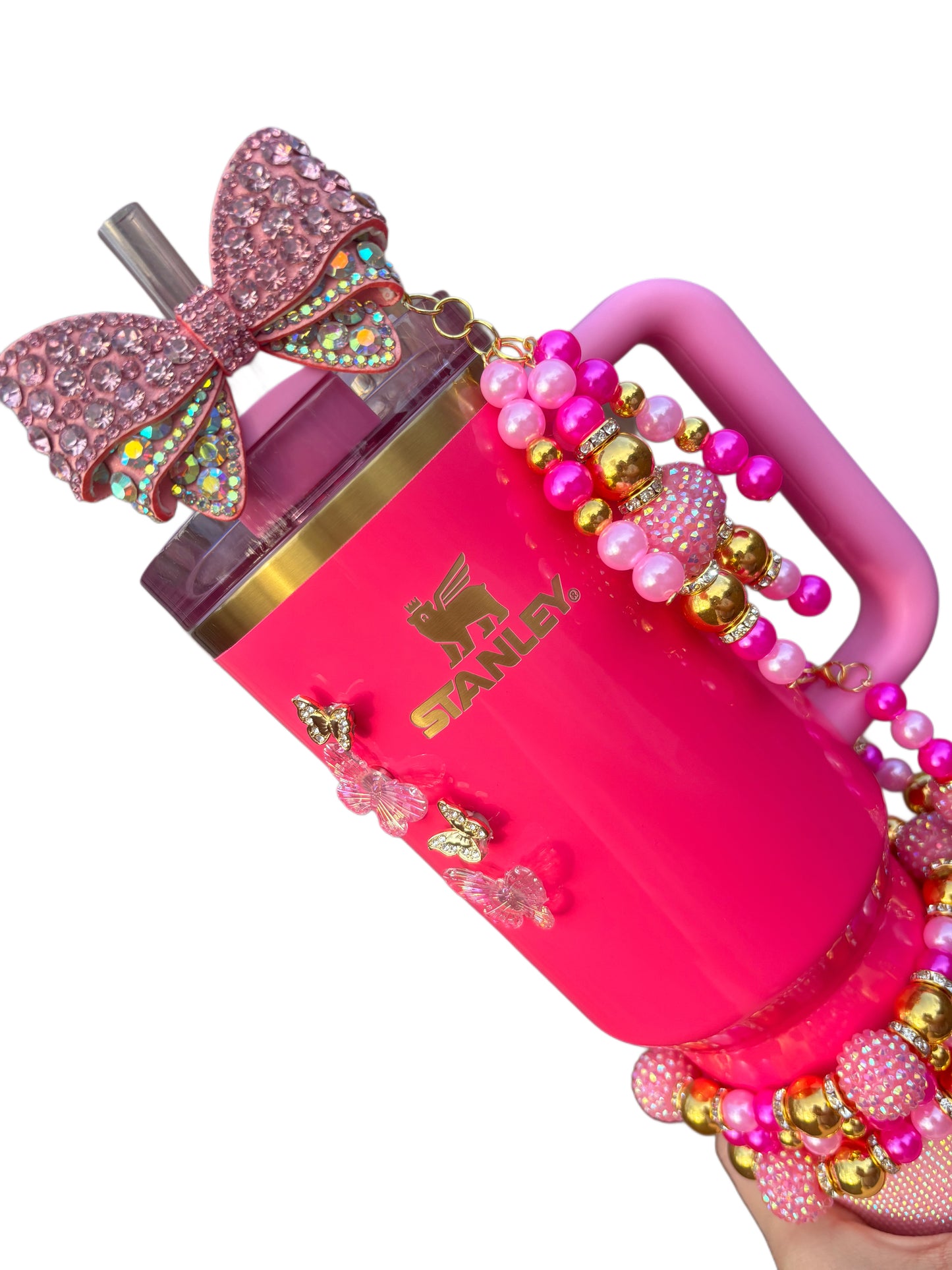 Pink Parade Straw Topper Charm