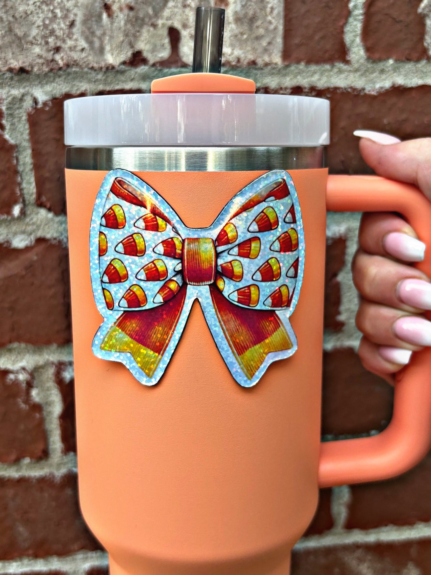 Candy Corn Bow Tumbler Magnet