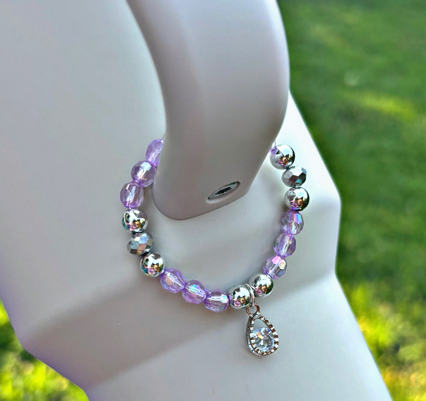 Mauve Shimmer Cup Handle Charm