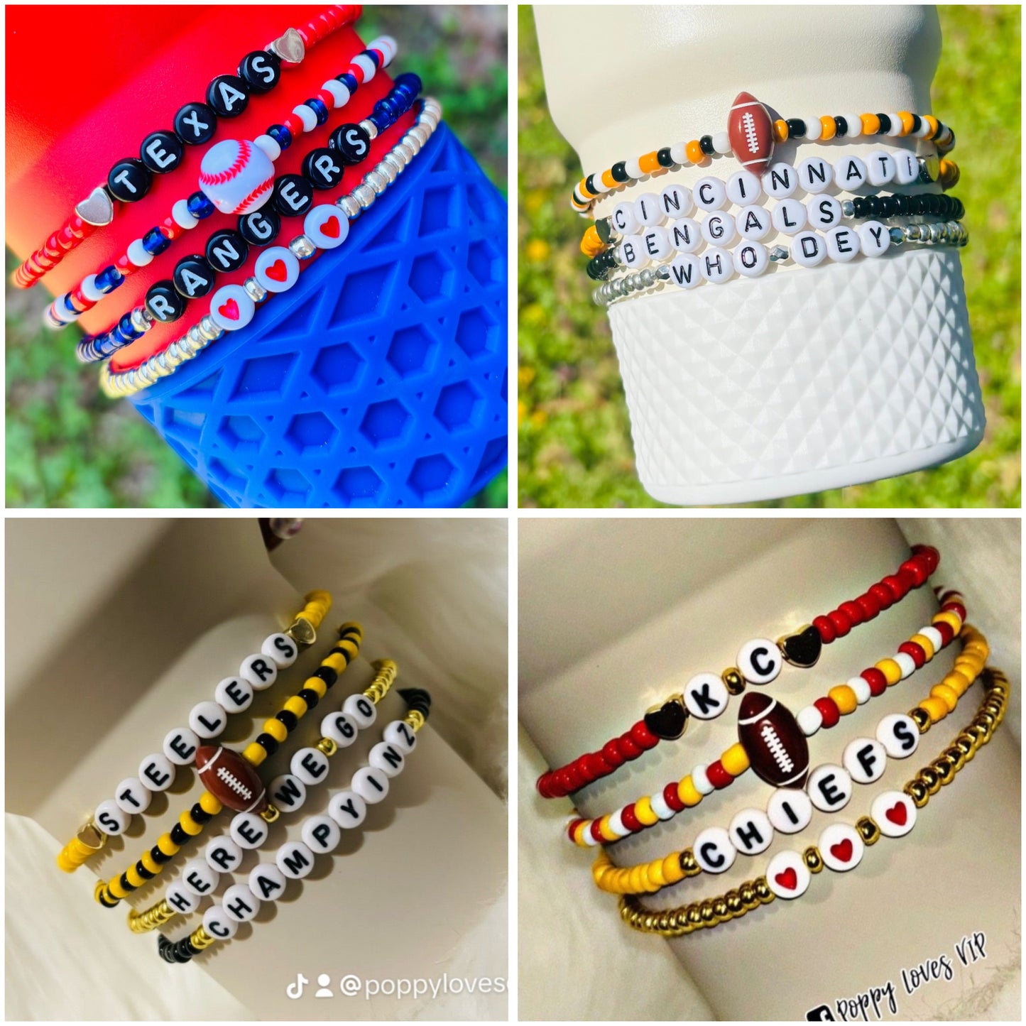 Choose your Custom Sports Team Cup Bracelets