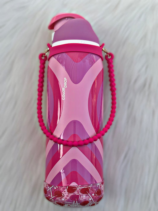 Hot Pink Silicone Tumbler Strap Handle