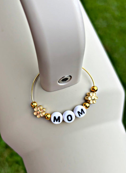 Dainty Floral Handle Charm. Choose your letters. Stanley Cup Accessories