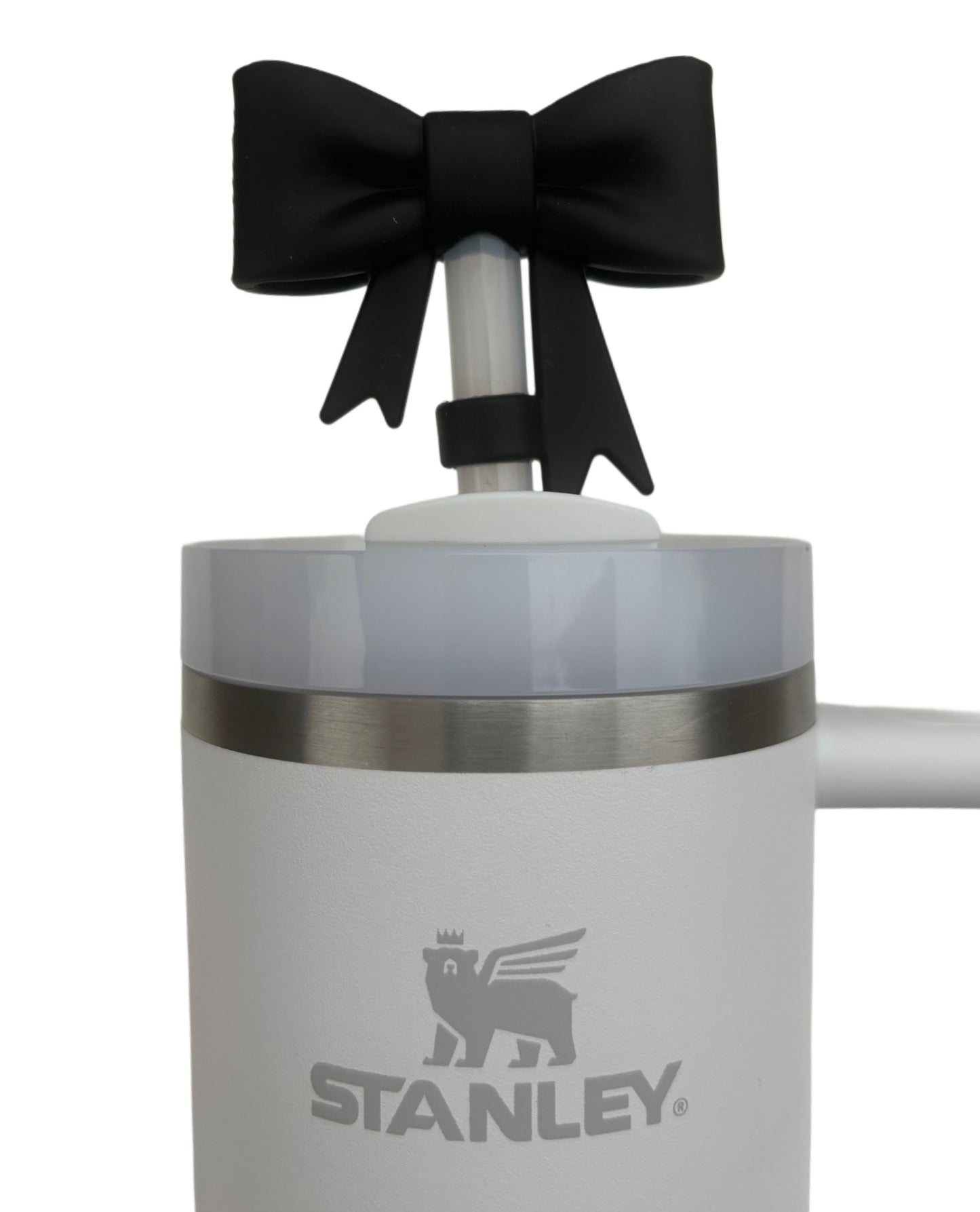 Black Big Bow Silicone Straw Topper