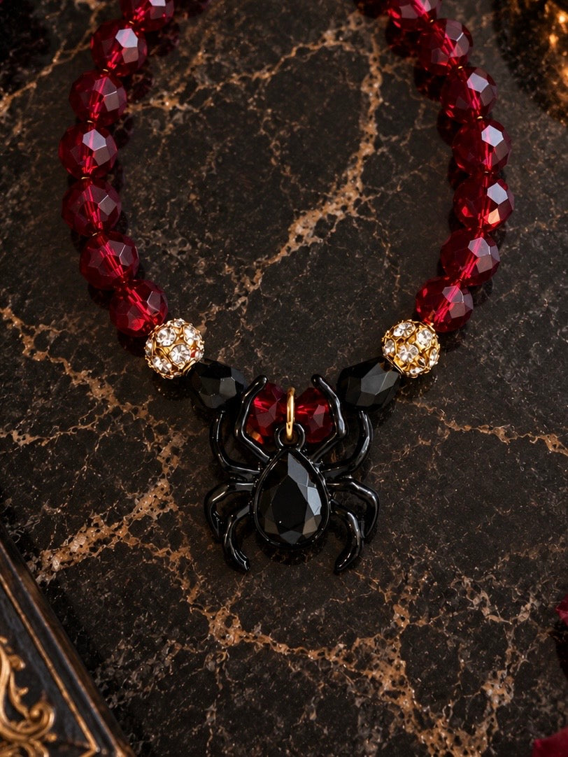 Bordeaux Lace Spider Magnetic Handle Charm
