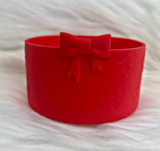 Coquette Red Bow Textured Silicone Boot