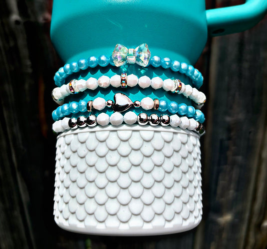 T & Co Bow Blue Cup Bracelets