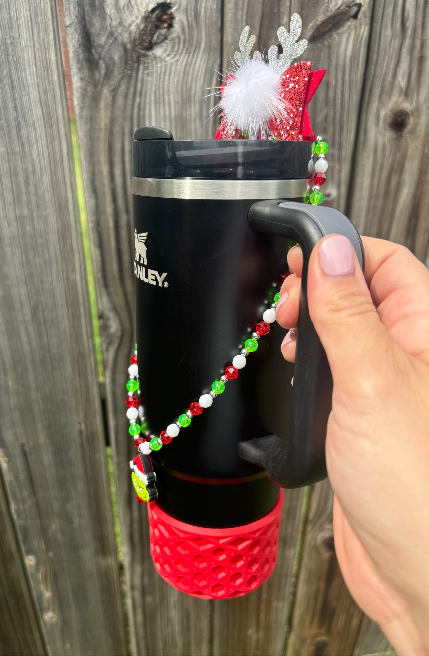 Christmas Hat Green Guy Cup Necklace