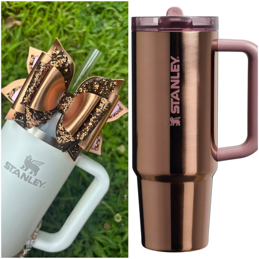Polished Rose Gold Bow (Works with 10mm straw AND Protour Spout!)