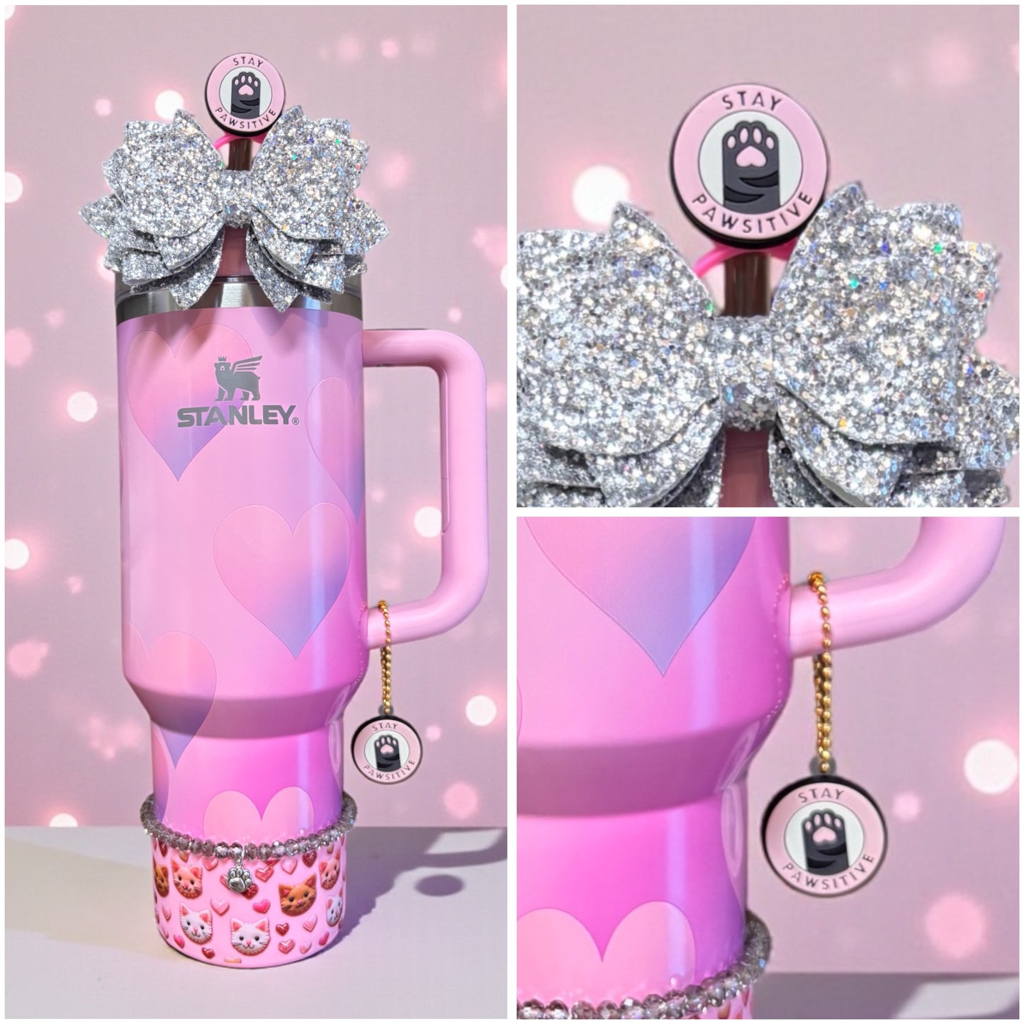 Stay Pawsitive Straw Topper & Handle Charm Bundle