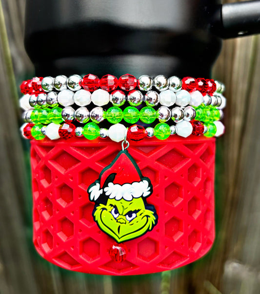 Christmas Hat Green Guy Cup Bracelets