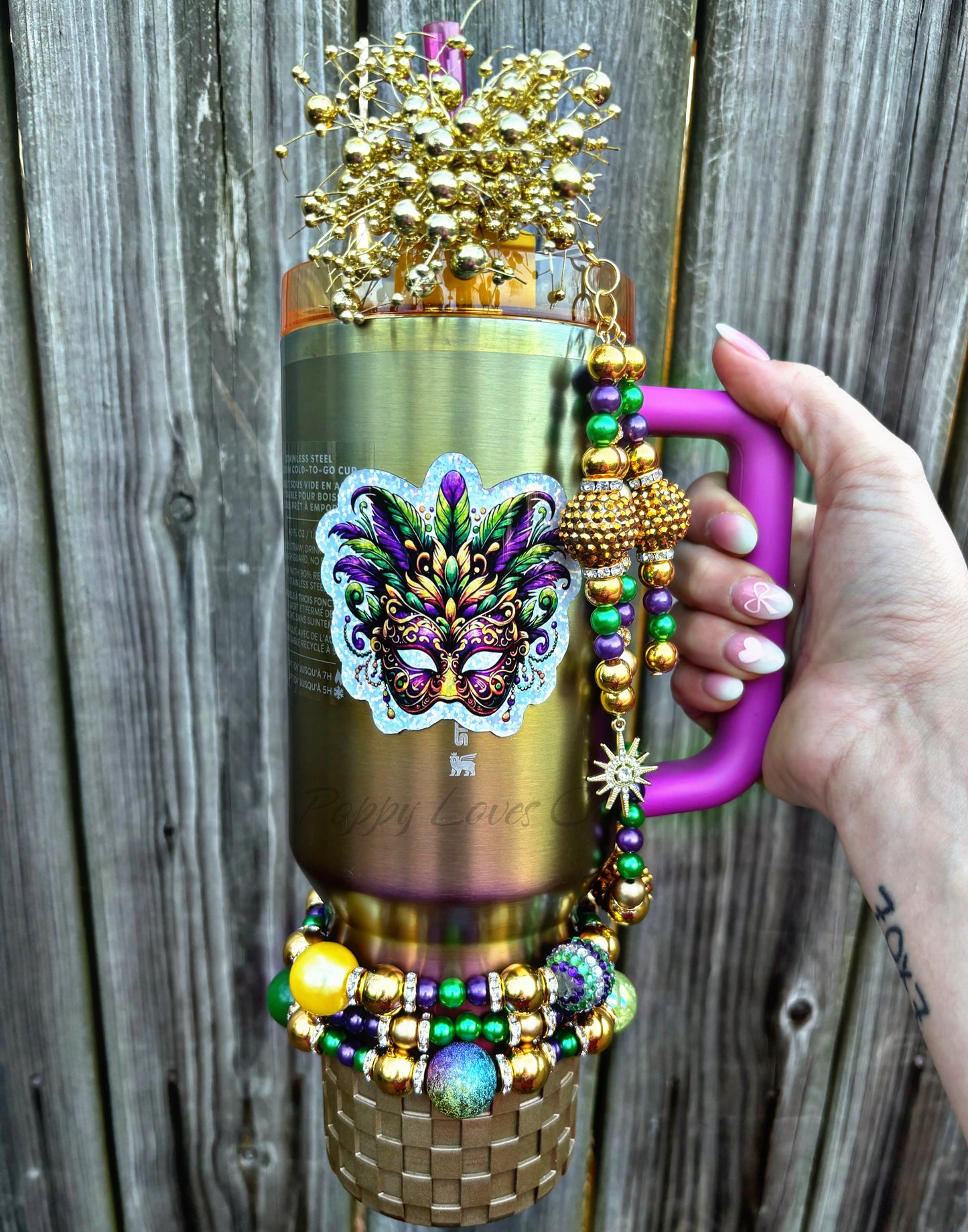 Mardi Gras Queen Handle Charm