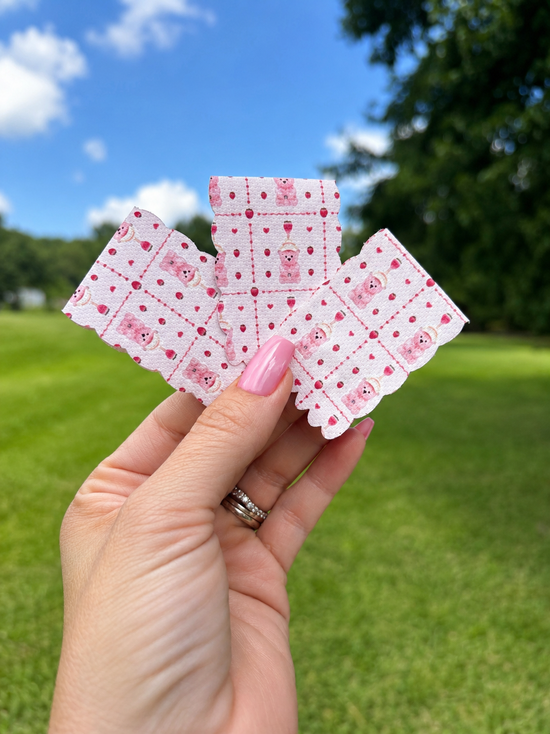 Pink Coffee Bear Magnetic Bookmark