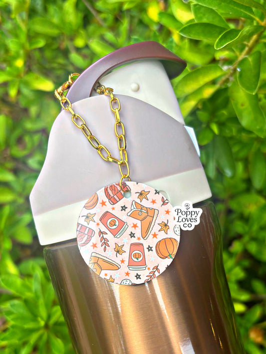 Fall Bliss Chain Tag Charm (add to purse/bag/cup)