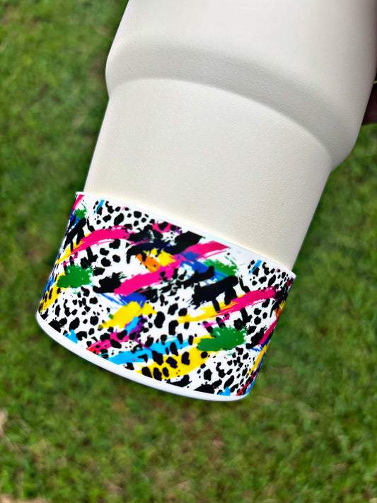 Colorful Leopard Ink Silicone Boot Stanley Cup Accessories