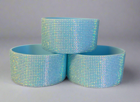 Blue Rhinestone Silicone Bling Boot