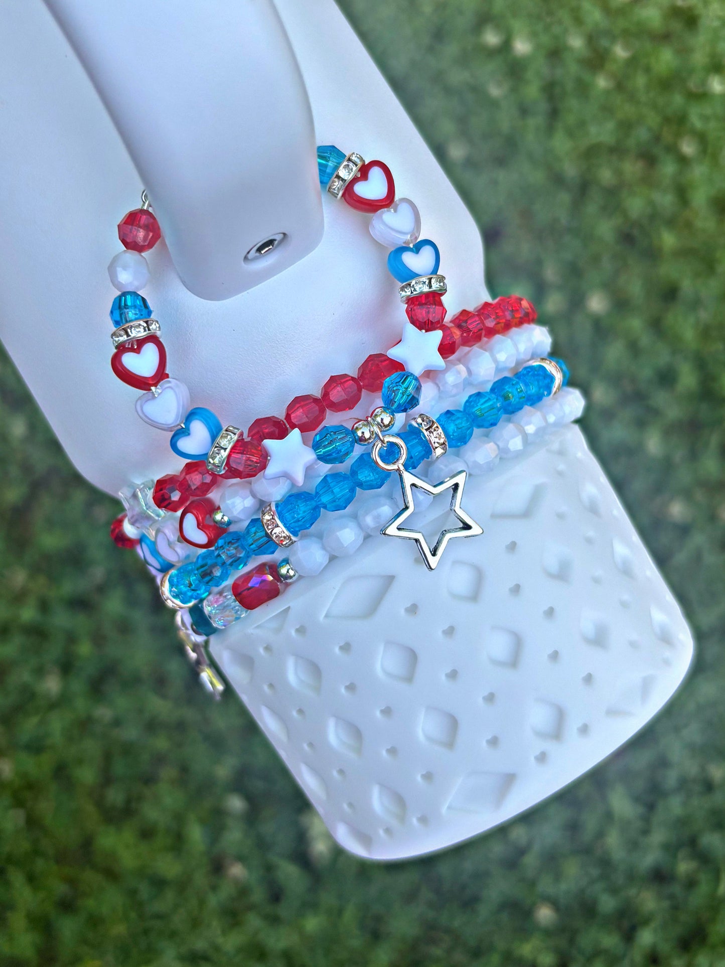 Red, White, & Blue Handle Charm {Magnetic Closure}