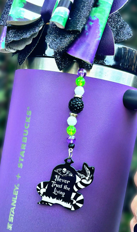 Never Trust The Living Straw Dangle Charm
