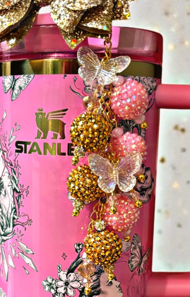 Pink Magic Butterflies Dangle Charm