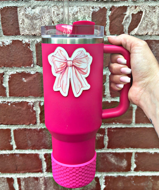 Pink Coquette Bow Tumbler Magnet