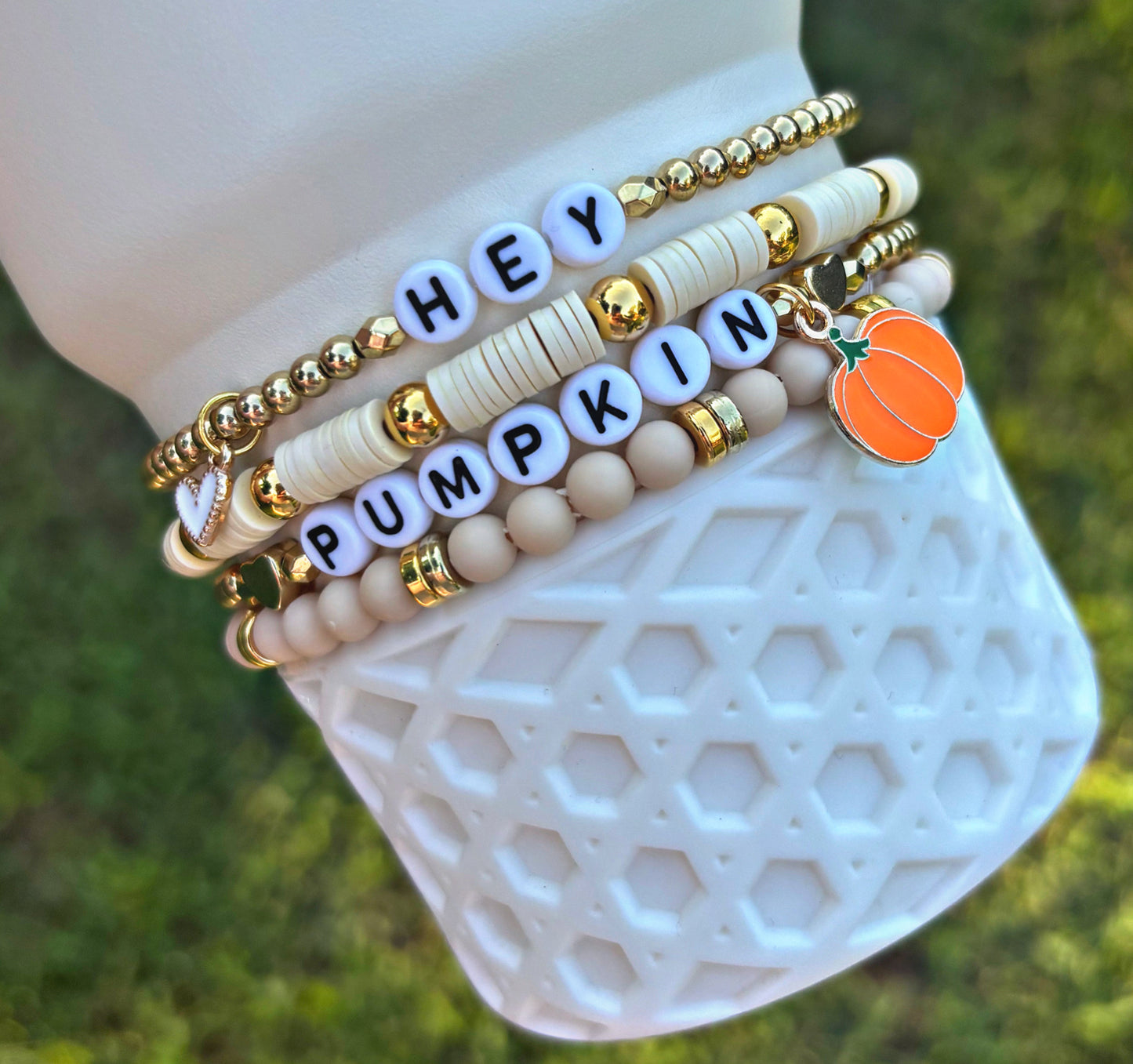 Hey Pumpkin Fall Cup Bracelets