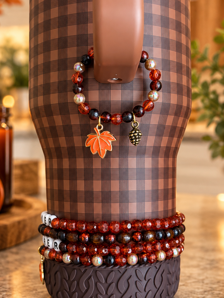 Rust Plaid Handle Charm