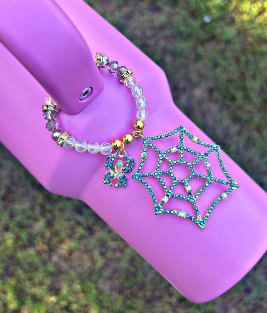 Spider Web Bling Handle Charm