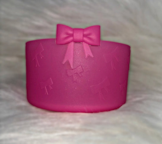 Coquette Rose Pink Bow Textured Silicone Boot