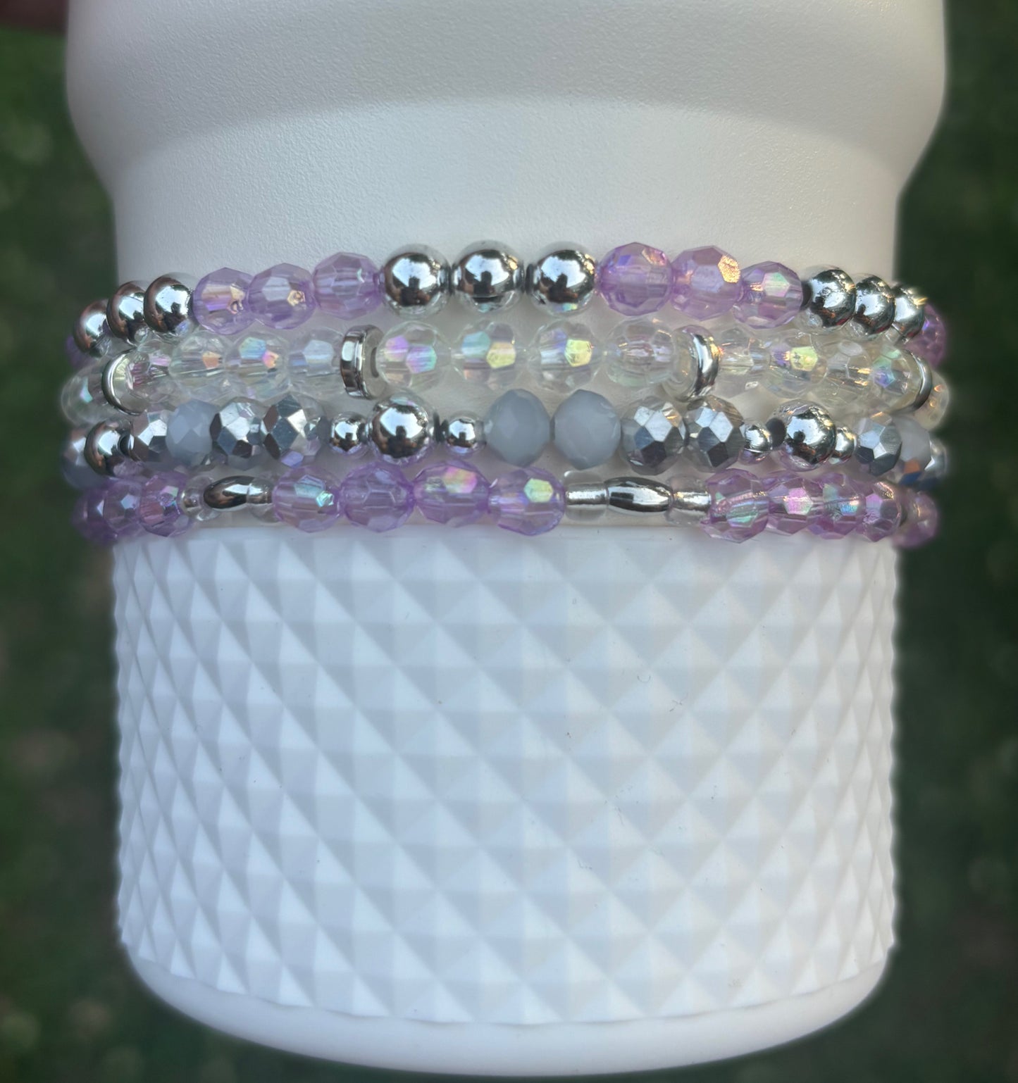 Mauve Shimmer Cup Bracelets