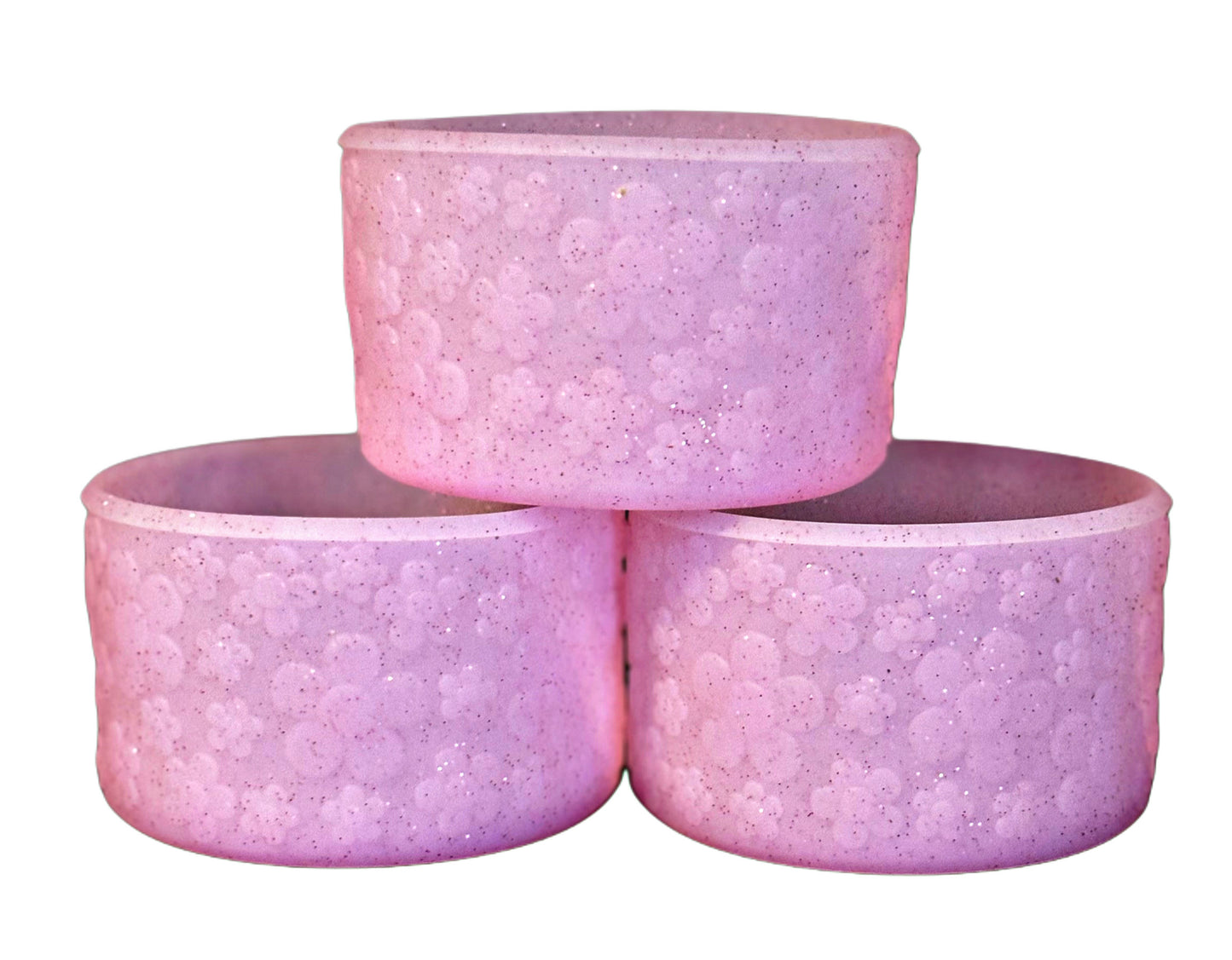 Cotton Candy Glitter Flower Silicone Boot