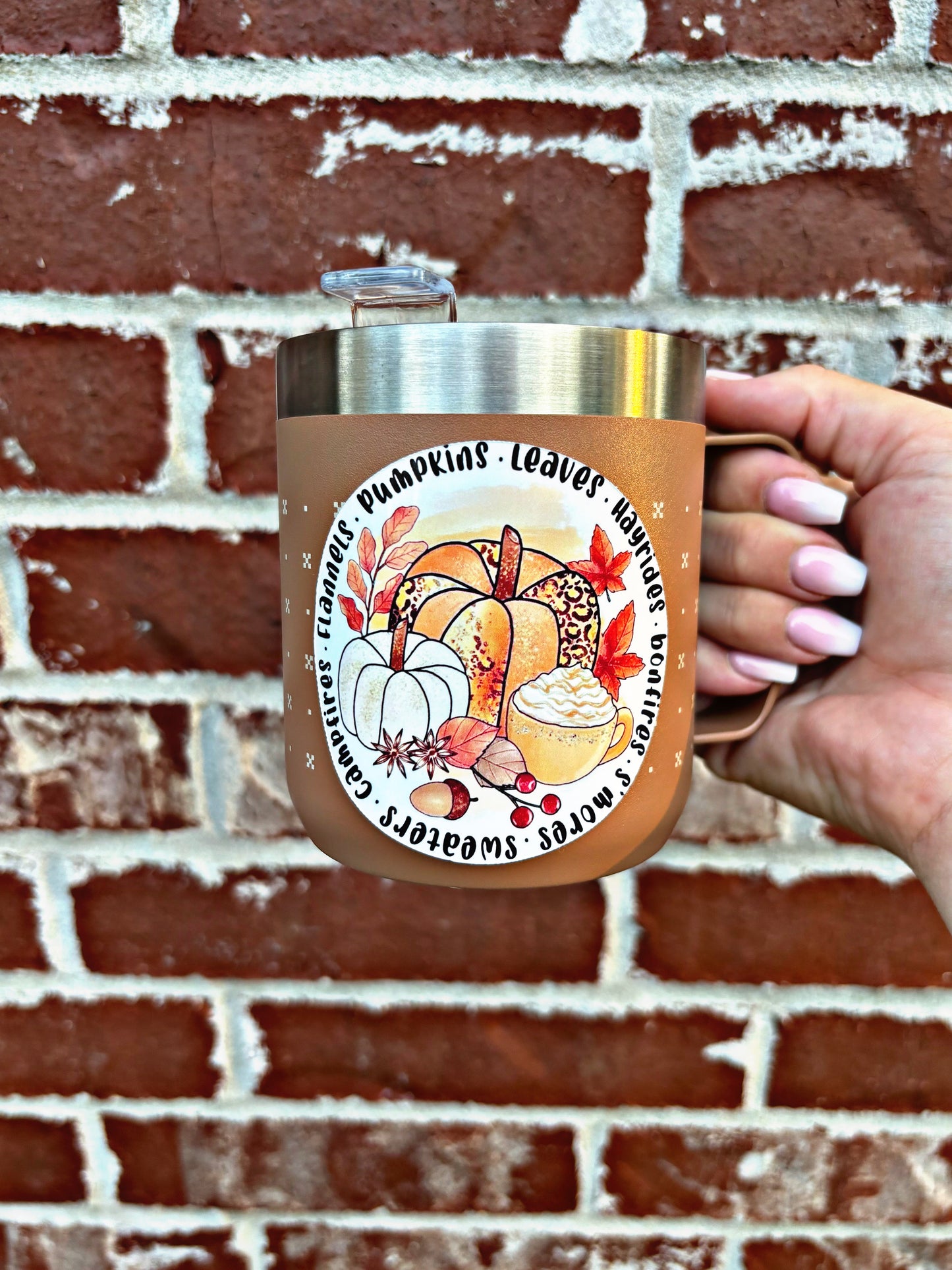 Fall Season Tumbler Magnet Pumpkin Bonfires Hayride