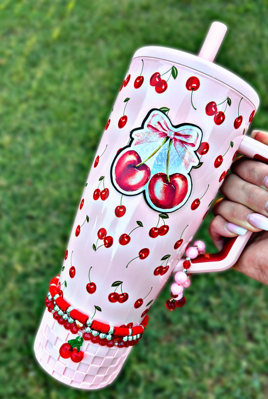 Cherry Bow Tumbler Magnet