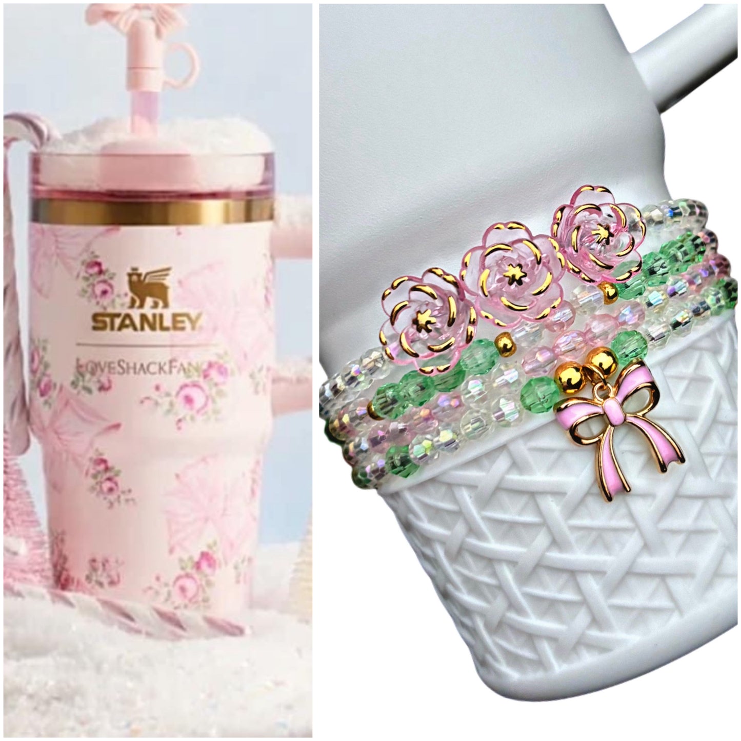 Holiday Rosa Beaux Pink LoveShack Fancy Cup Bracelets