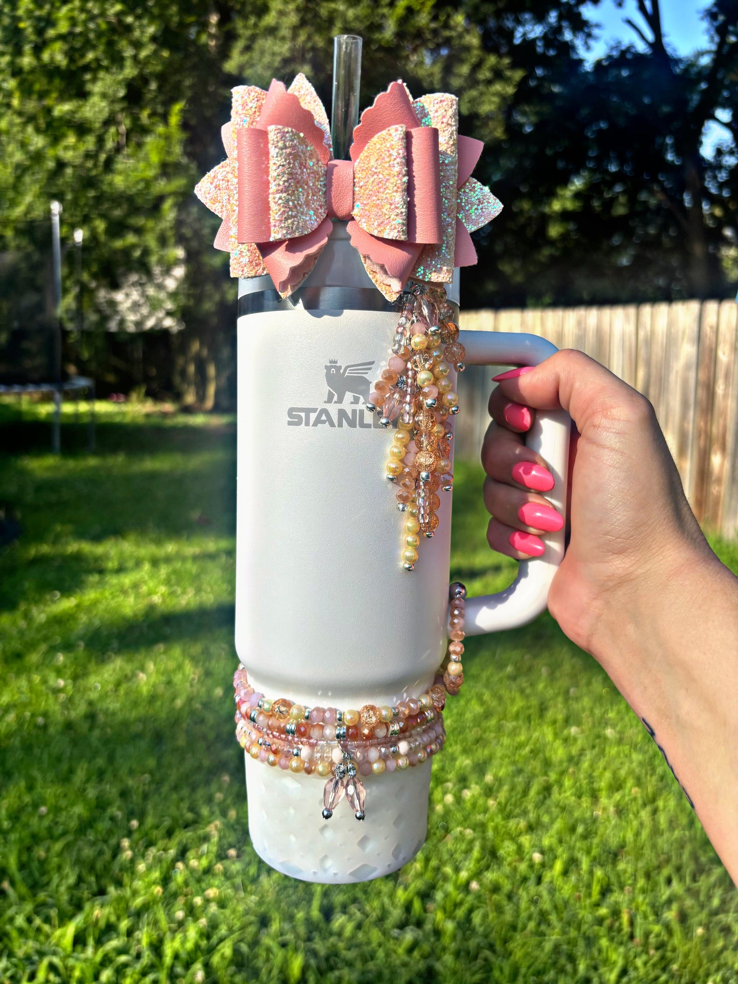 Pink Mesa Sunset Bow (fits 10mm straw and Protour Spout!)