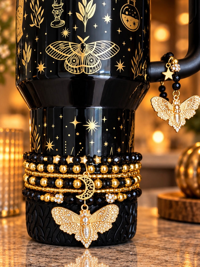 Black Magic Moth Magnetic Handle Charm