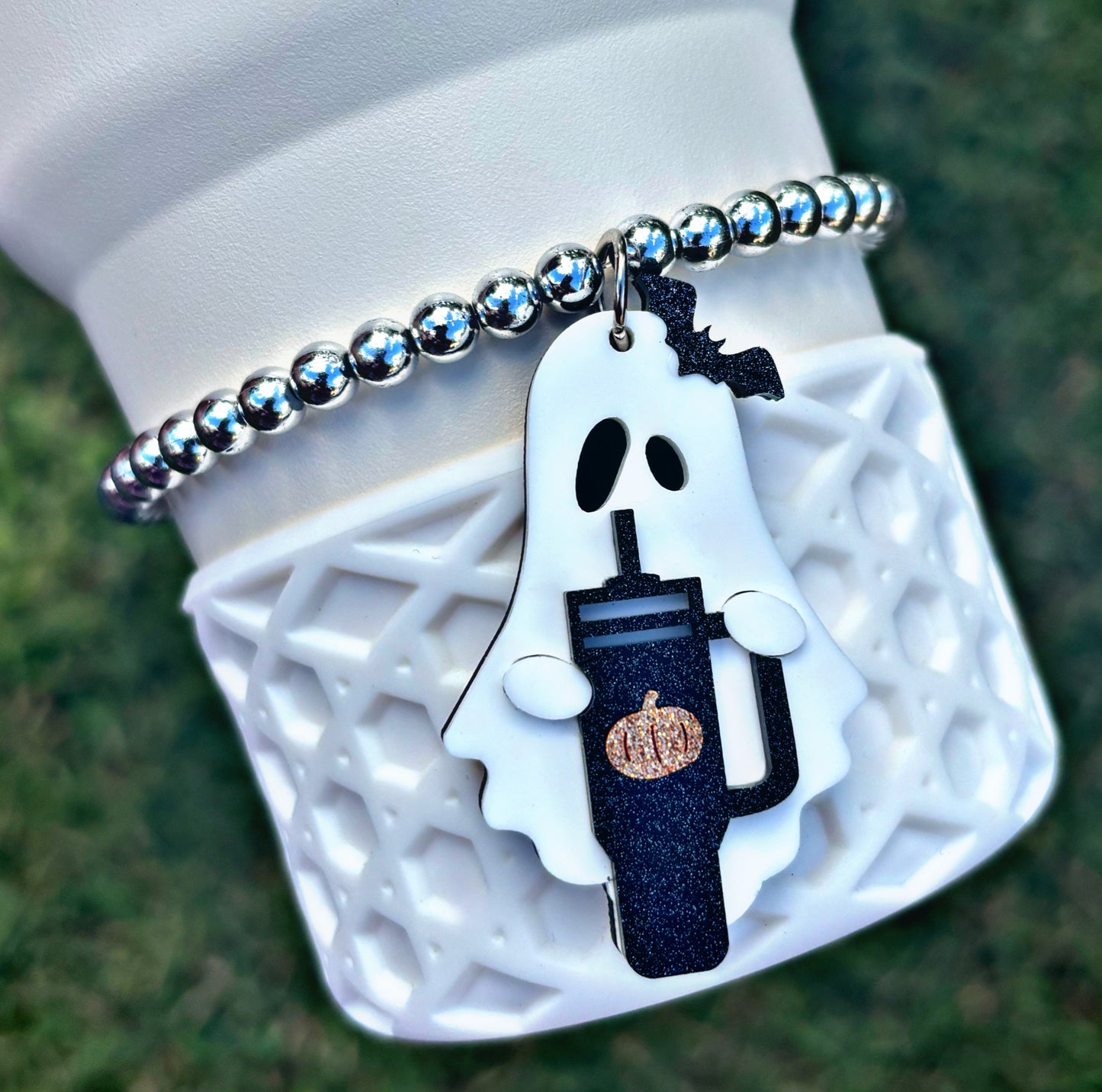 Ghost Pumpkin Tumbler Cup Bracelet