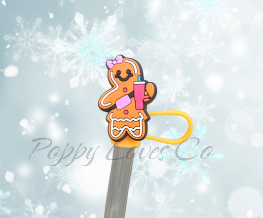 Gingerbread Girl Straw Topper