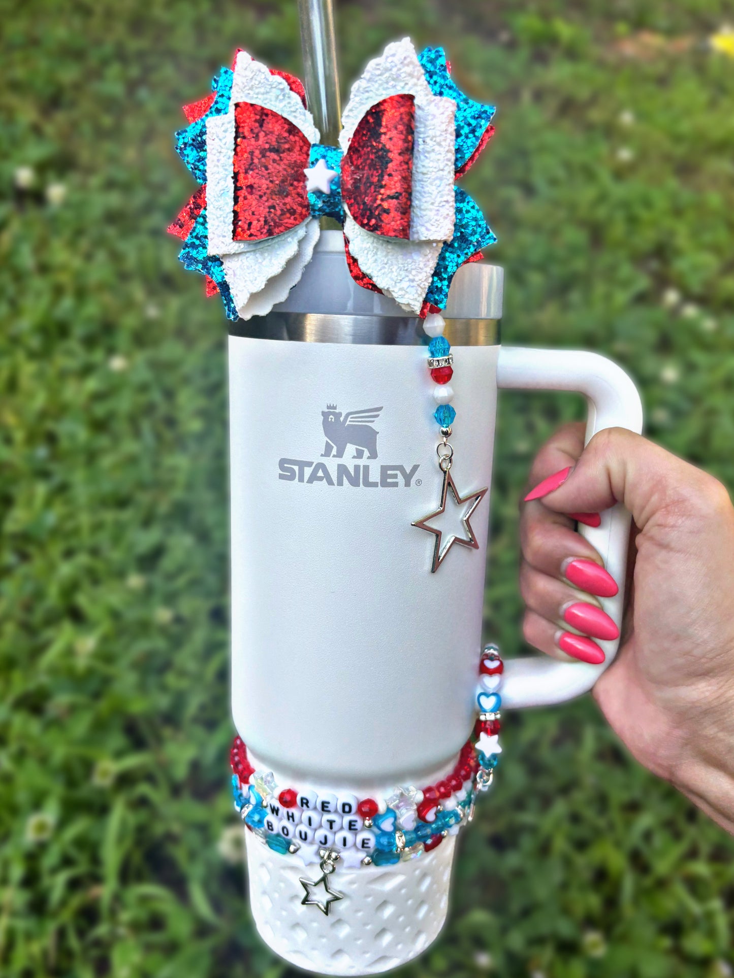 Red, White, & Blue Handle Charm {Magnetic Closure}