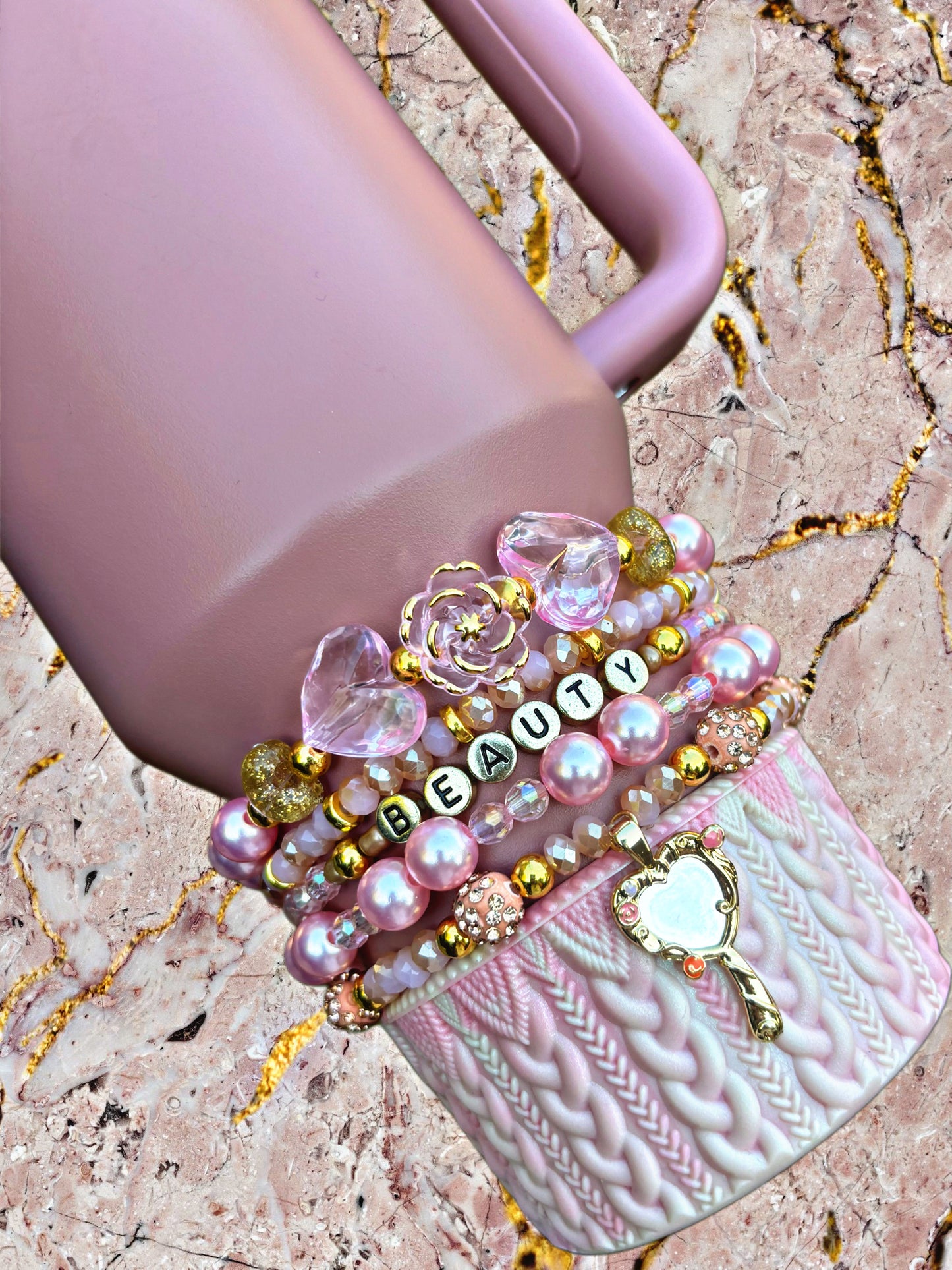 Pink Beauty Cup Bracelets