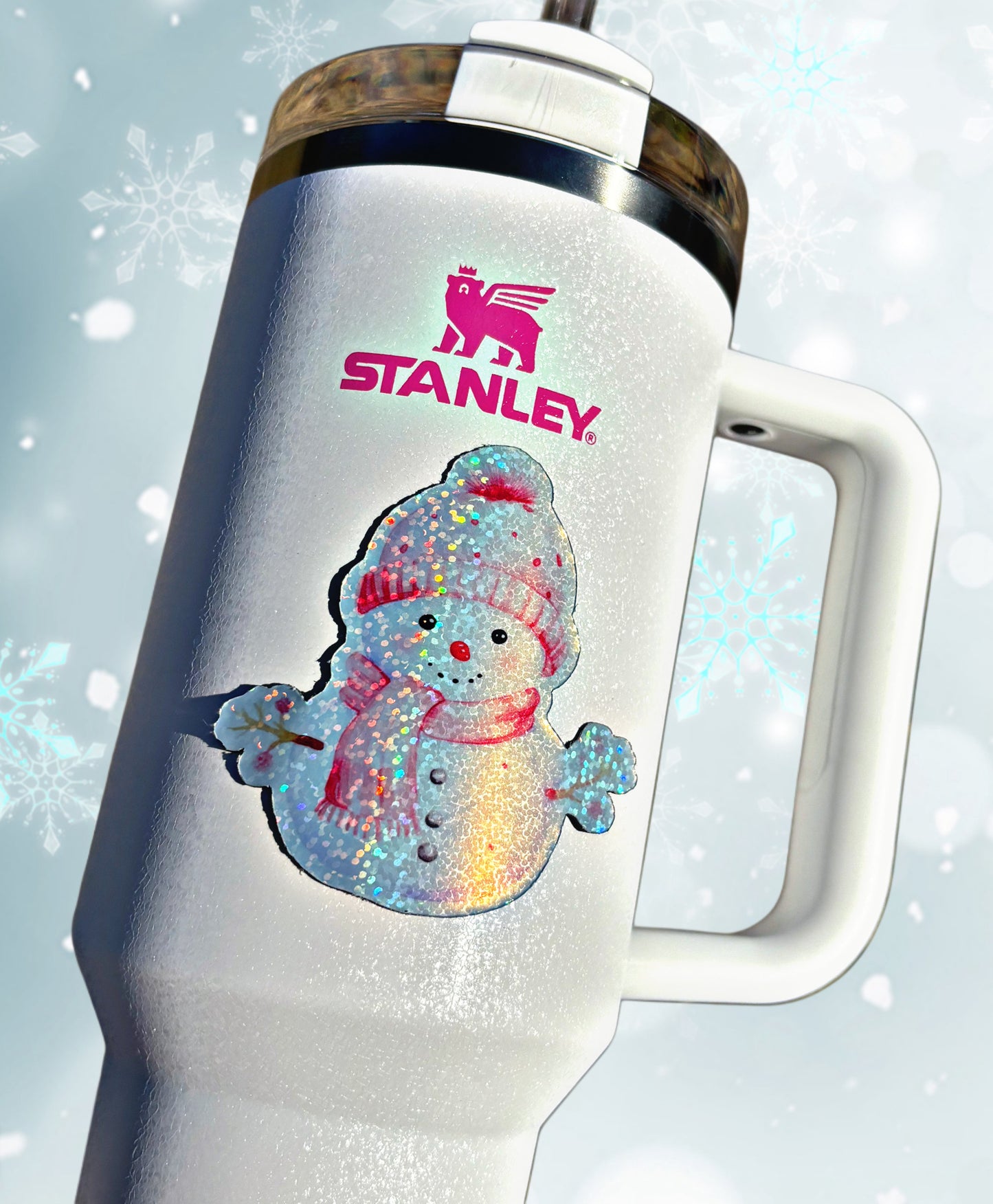 Pink Snowman Tumbler Magnet