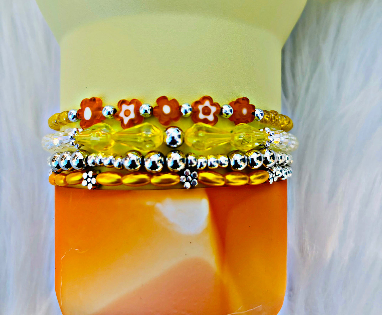 Bracelets coupe soleil jaune