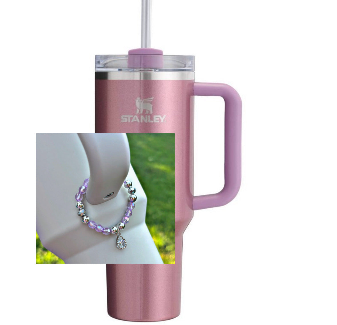 Mauve Shimmer Cup Handle Charm