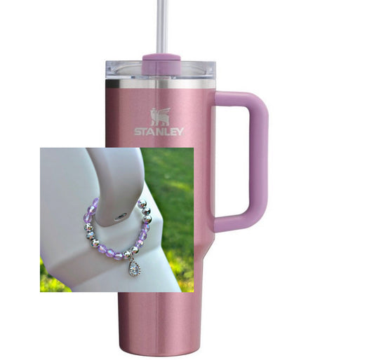 Mauve Shimmer Cup Handle Charm