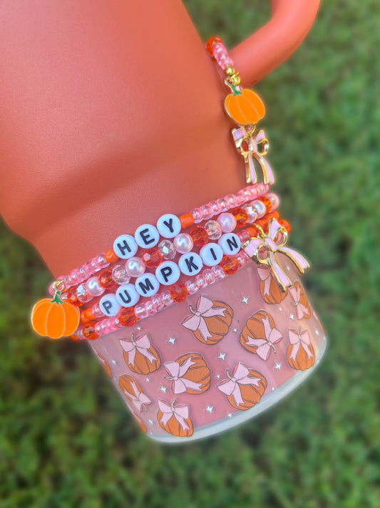 Hey Pumpkin Bow Cup Bracelets