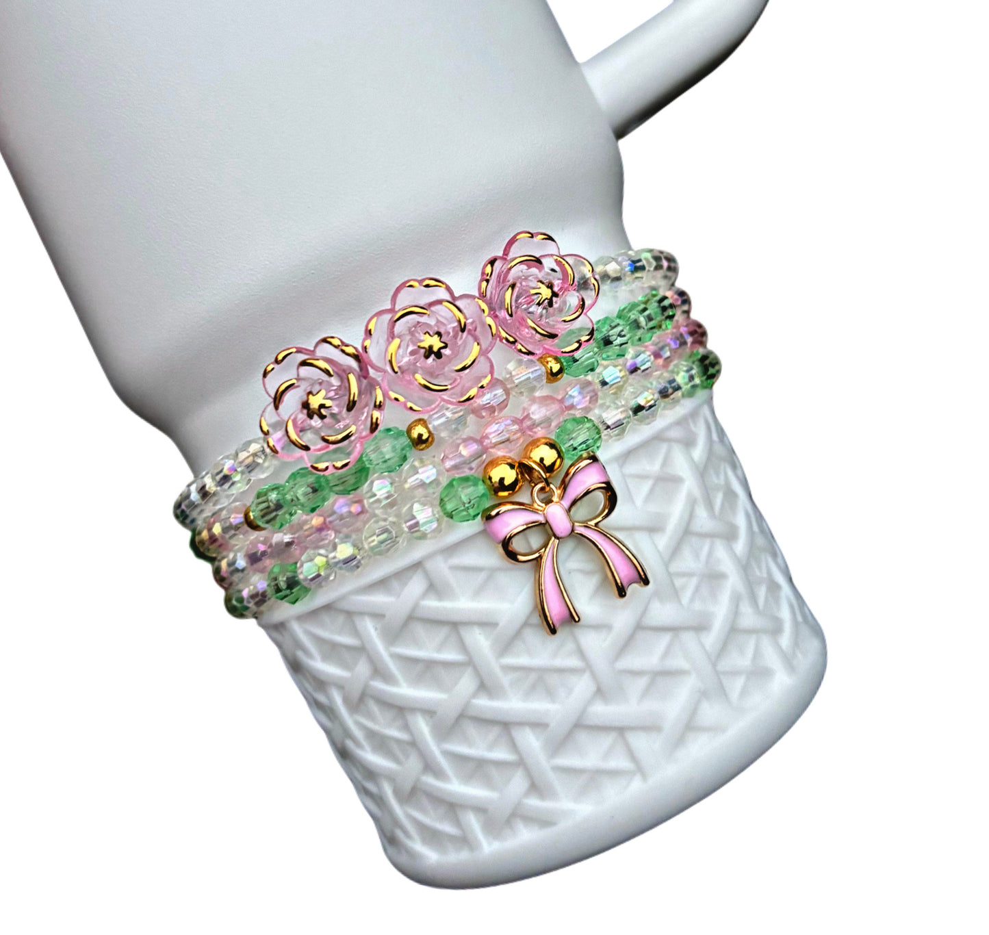 Holiday Rosa Beaux Pink LoveShack Fancy Cup Bracelets